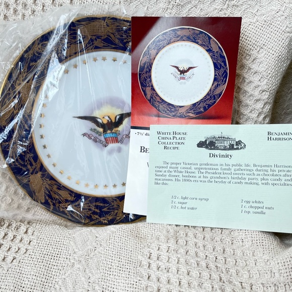 Benjamin Harrison Woodmere China presidential dessert plate 24 KT Gold trim - Picture 4 of 5